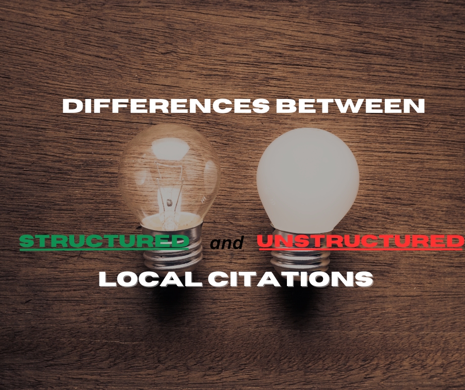 Differences between structured and unstructured local citations